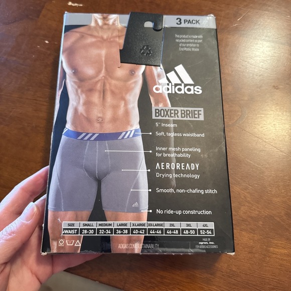Adidas Performance Mesh Boxer Briefs - (3) Pack - Breathable - Size Small 28-30 - Picture 3 of 4